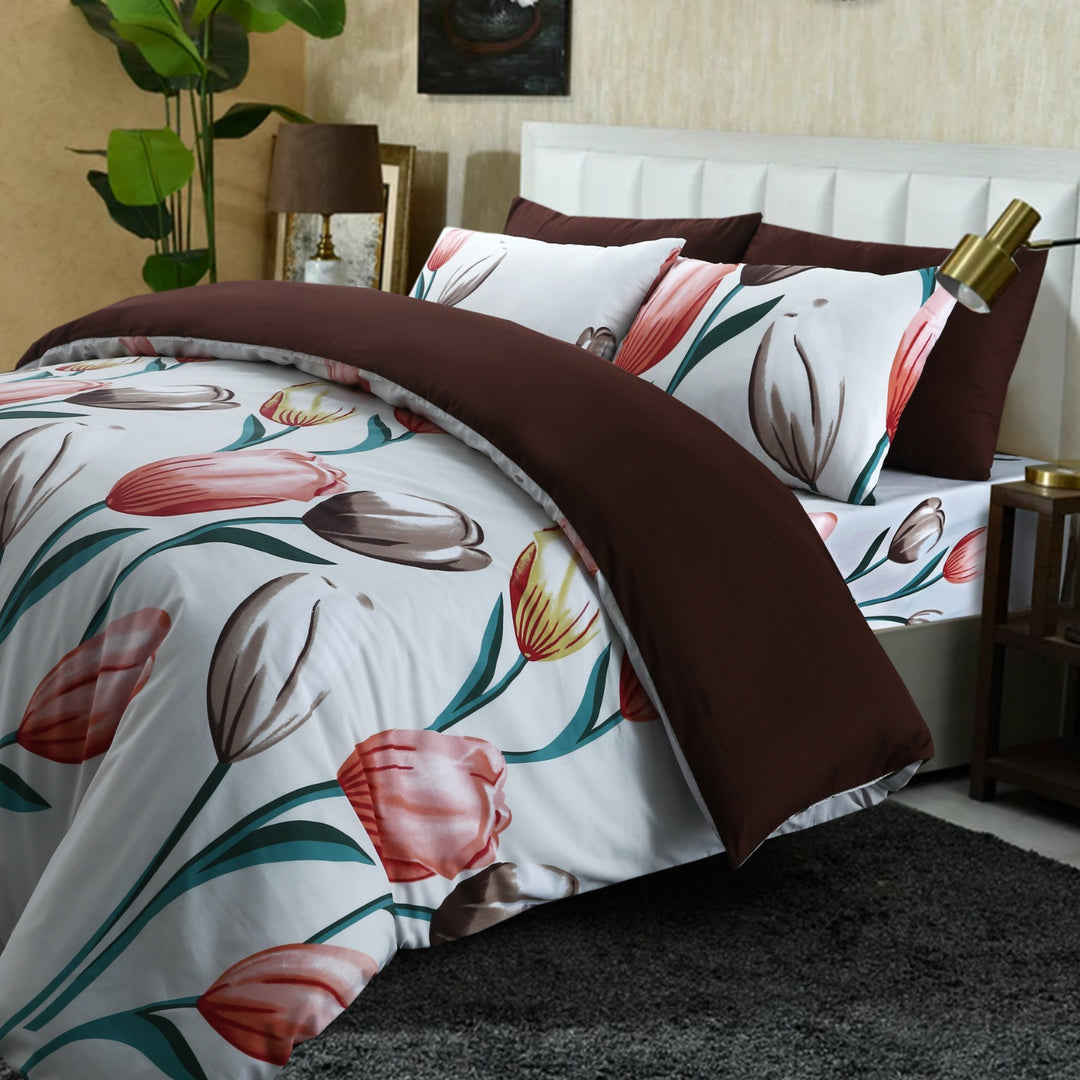 6 Pcs Daffodils Printed Duvet Set - 1637