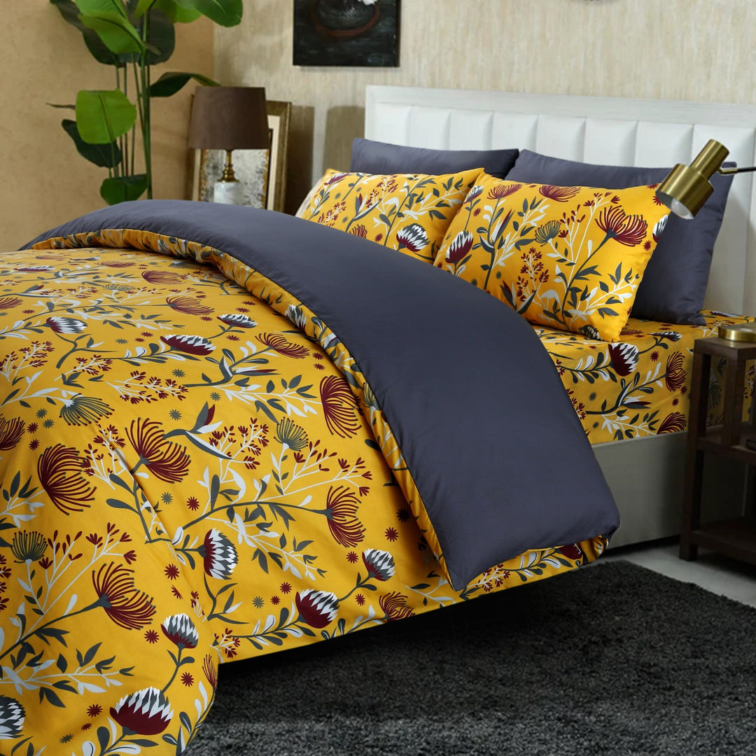 6 Pcs Sunflower Printed Duvet Set - 1634