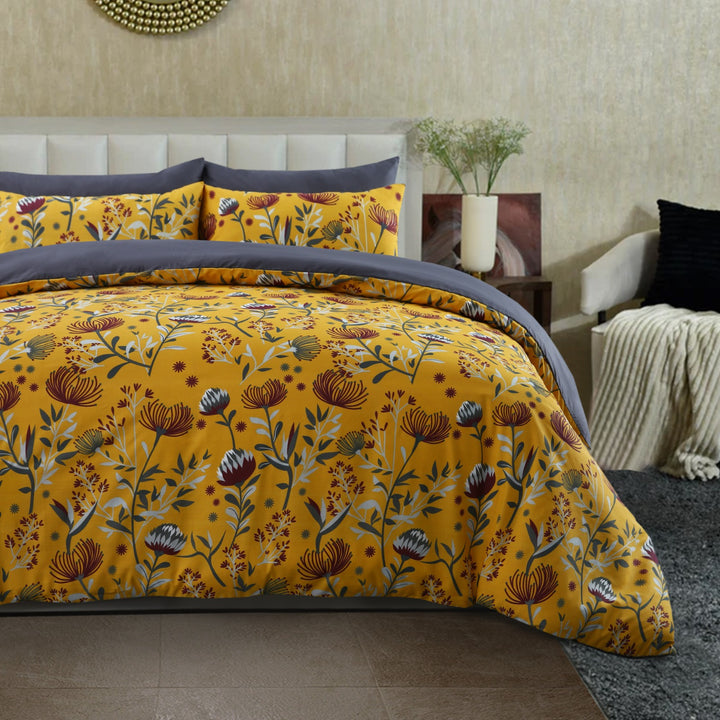 6 Pcs Sunflower Printed Duvet Set - 1634