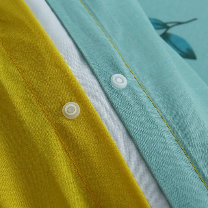 6 Pcs White Rose Printed Duvet Set - 1625