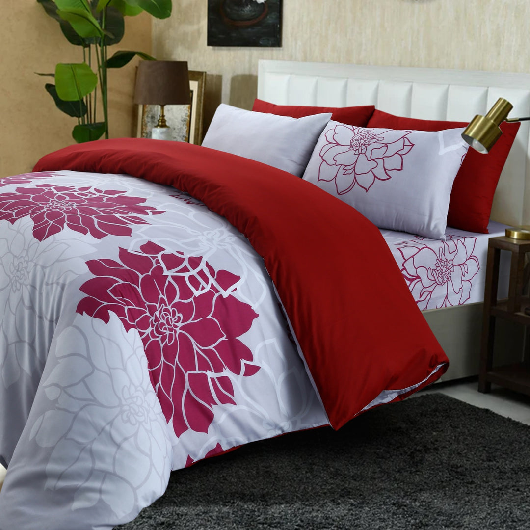 6 Pcs Flower Printed Duvet Set - 1640