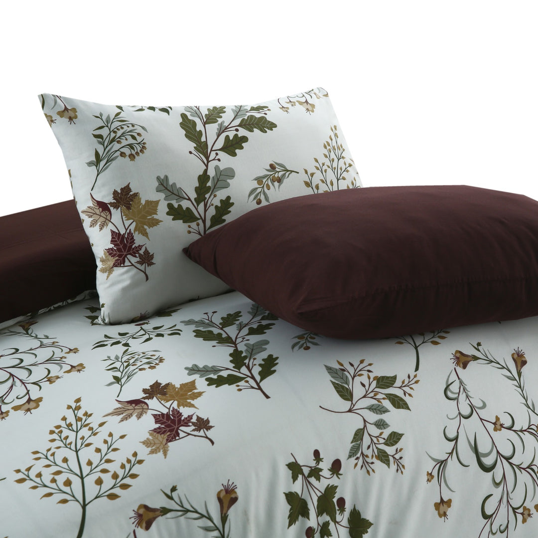 6 Pcs Autumn Flowers Printed Duvet Set - 1643