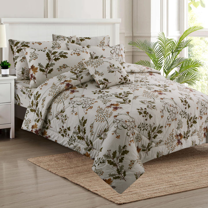 7 Pcs Autumn Flower Comforter set - 1648