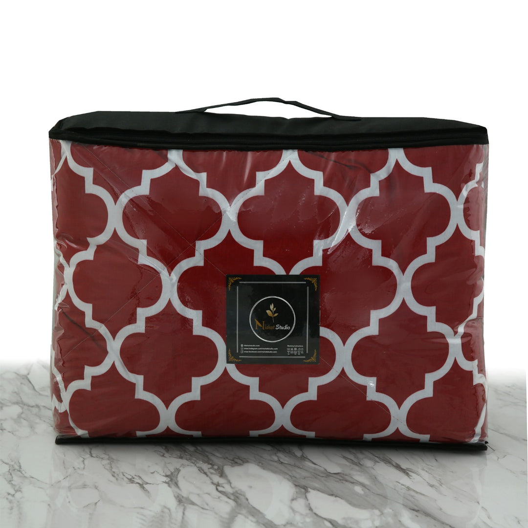 7 Pcs Cherry Printed Comforter set - 1654