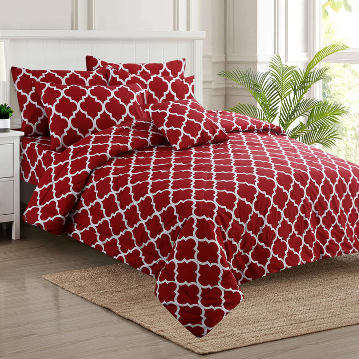 7 Pcs Cherry Printed Comforter set - 1654