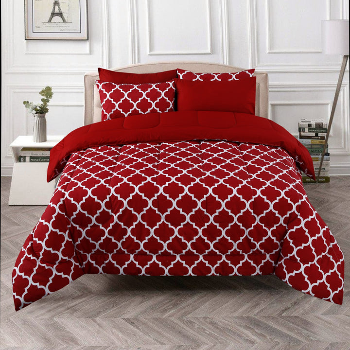 6 Pcs Cherry Printed Comforter set - 1656