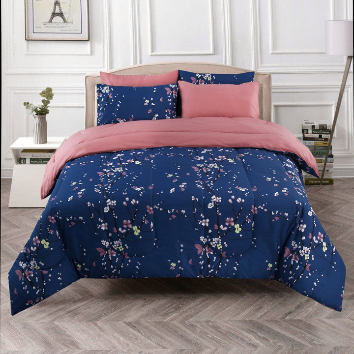 6 Pcs Serene Tulip Comforter set - 1659