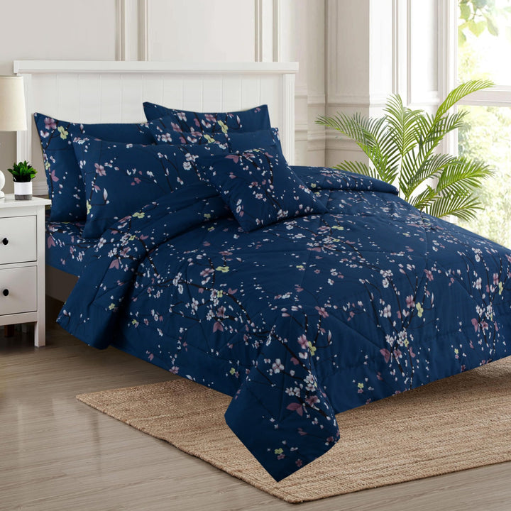7 Pcs Serene Tulips Comforter set - 1667