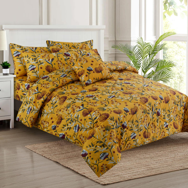 7 Pcs Classical Floral Comforter set - 1668