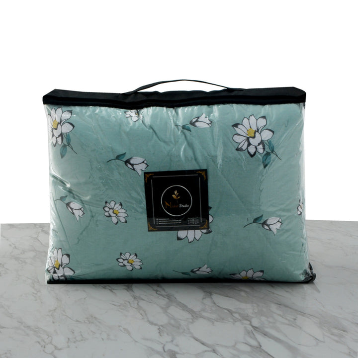 7 Pcs White Rose Comforter set - 1670