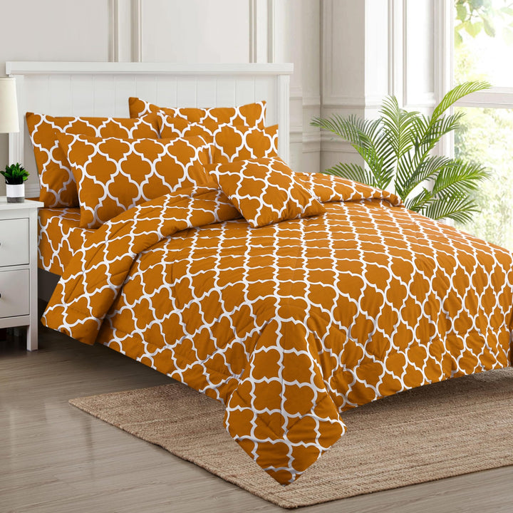 7 Pcs Classical Floral Comforter set - 1671