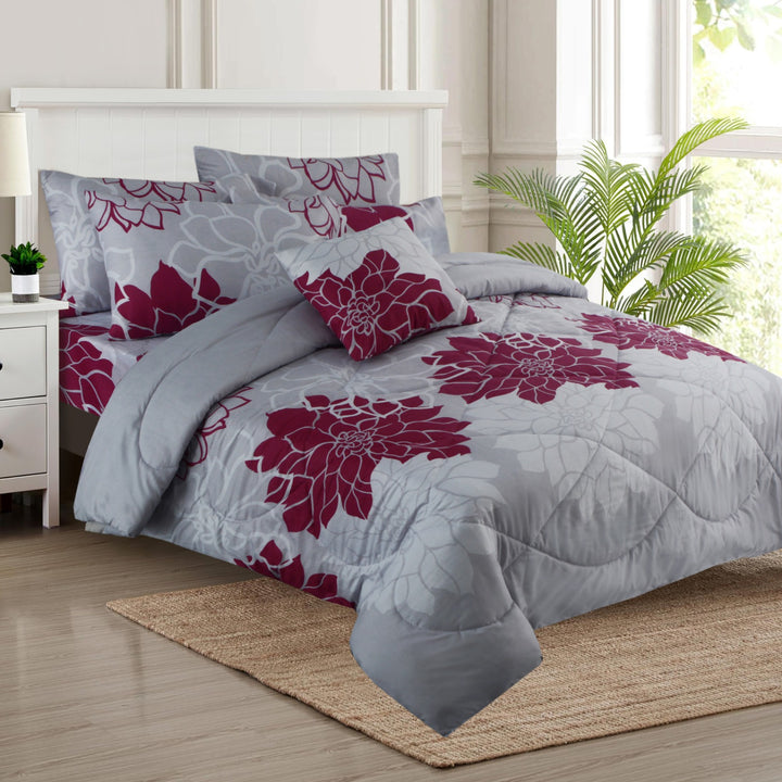 7 Pcs Vintage Rose Comforter set - 1672