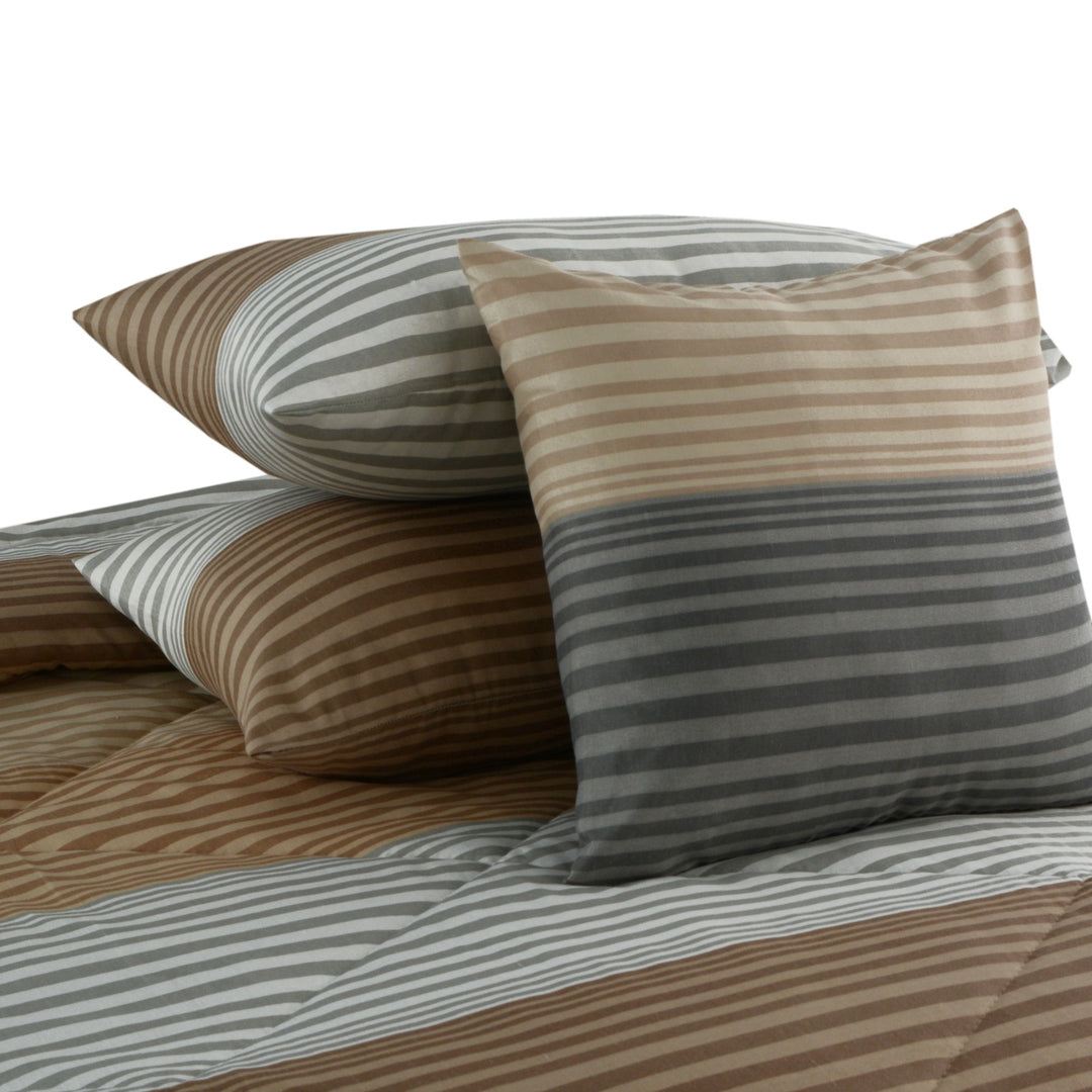 7 Pcs Striped Printed Comforter set - 1673