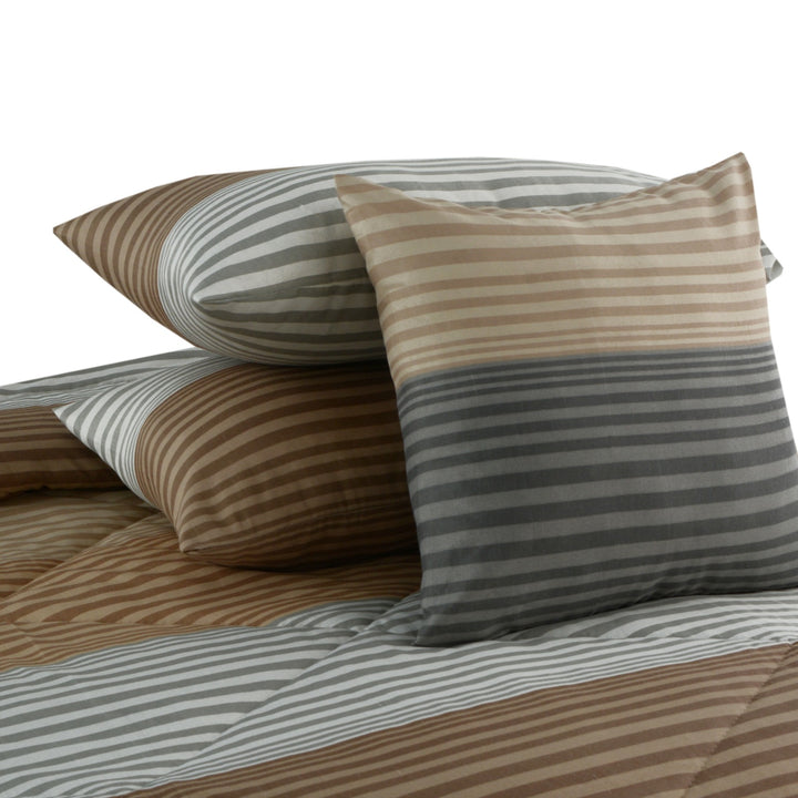 7 Pcs Striped Printed Comforter set - 1673