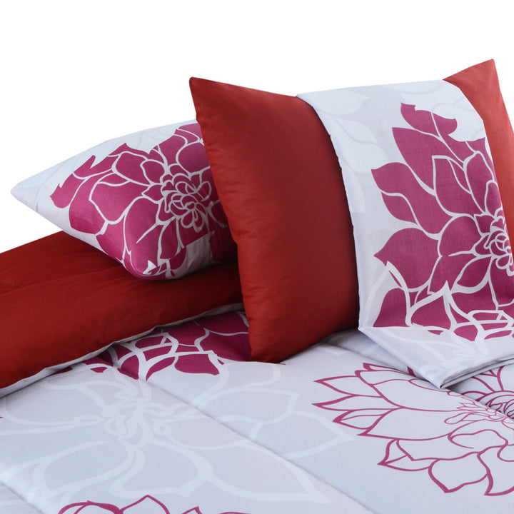 6 Pcs Flower Printed Comforter set - 1677