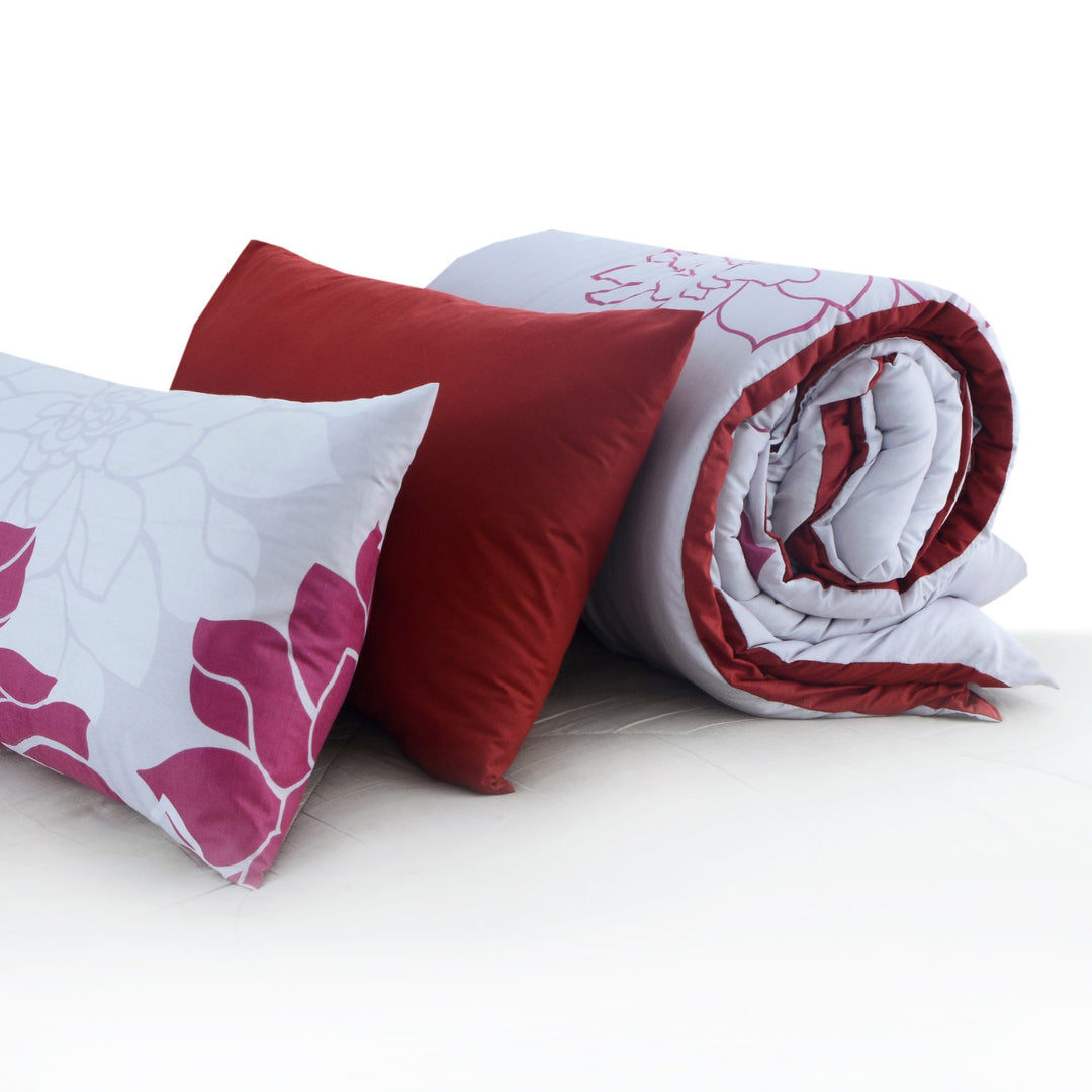 6 Pcs Flower Printed Comforter set - 1677