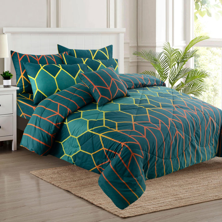 7 Pcs Botanic Printed Comforter set - 1679