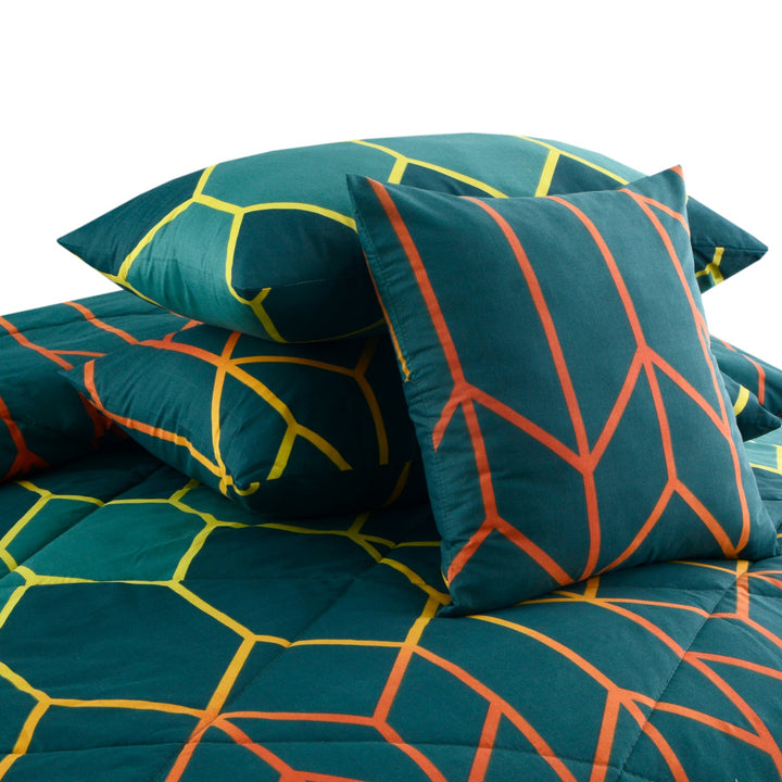 7 Pcs Botanic Printed Comforter set - 1679