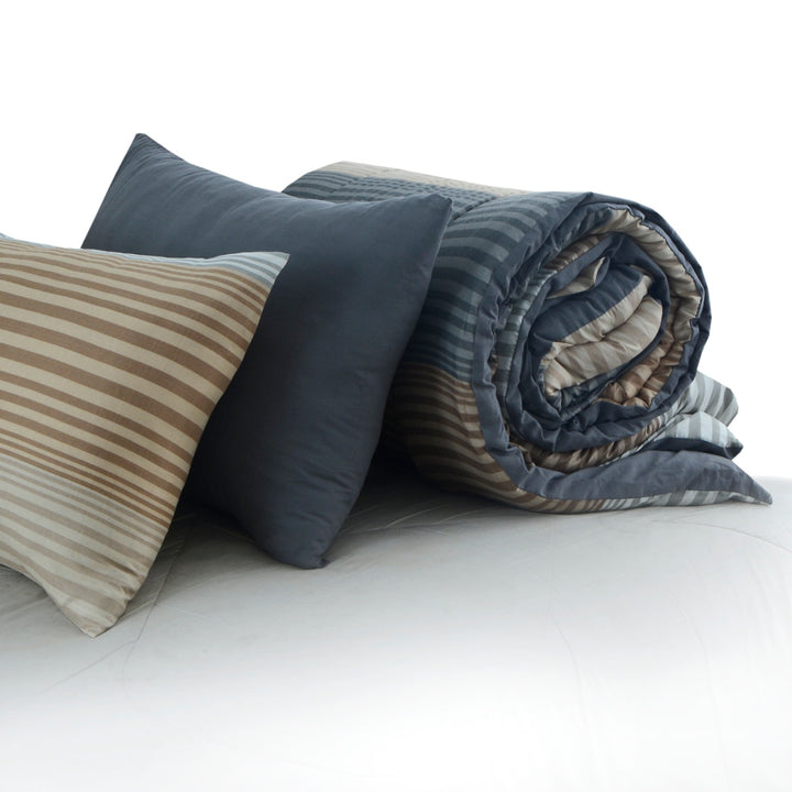6 Pcs Striped Printed Comforter set - 1680