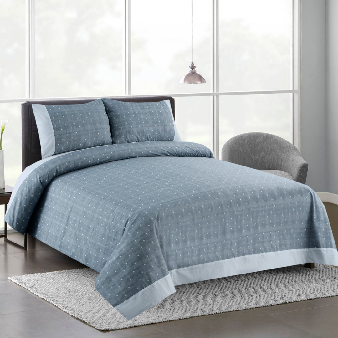 3 Pcs Cuffed Printed Bedsheet Set - 1681