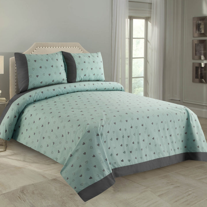 3 Pcs Cuffed Printed Bedsheet Set - 1691