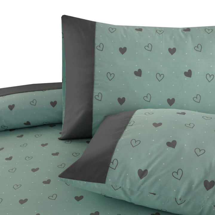 3 Pcs Cuffed Printed Bedsheet Set - 1691