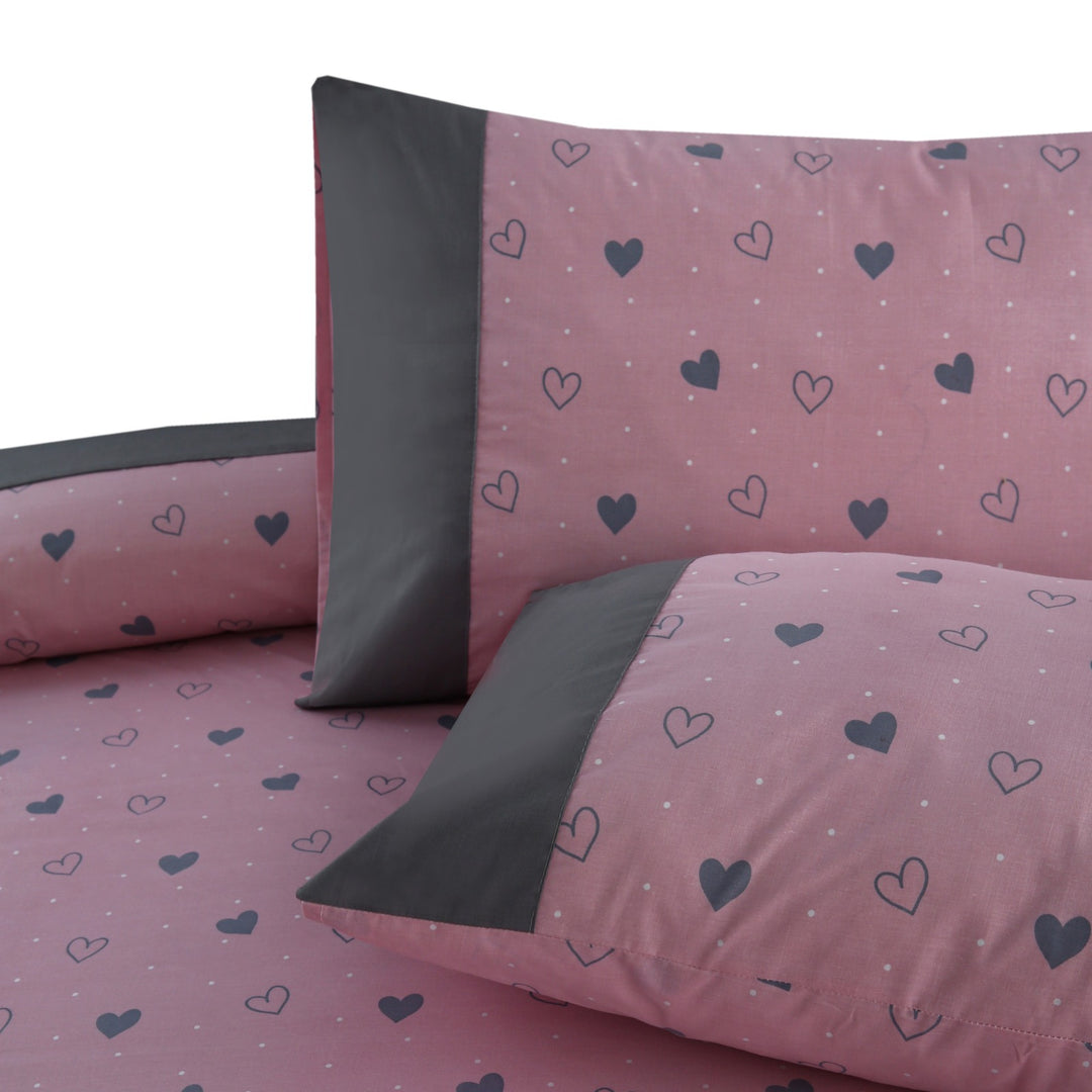 3 Pcs Cuffed Printed Bedsheet Set - 1693