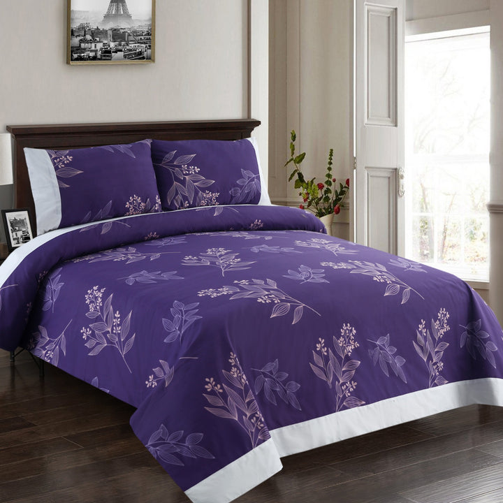 3 Pcs Cuffed Printed Bedsheet Set - 1685