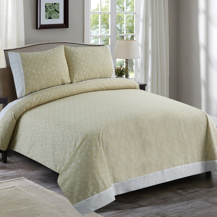 3 Pcs Cuffed Printed Bedsheet Set - 1687