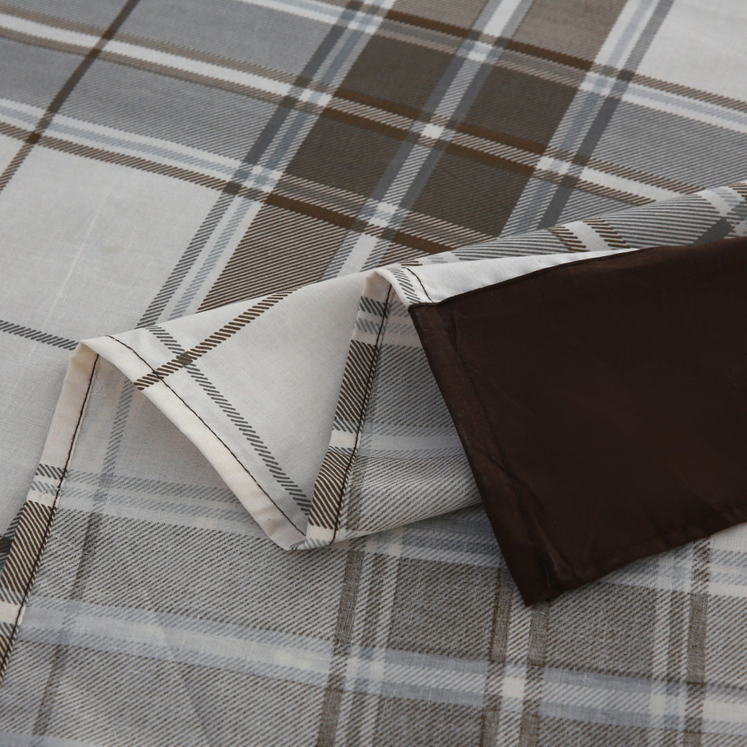 3 Pcs Cuffed Printed Bedsheet Set - 1696