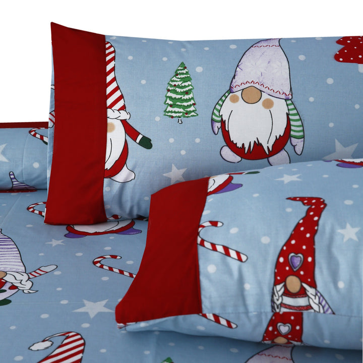 3 Pcs Cuffed Printed Bedsheet Set - 1702