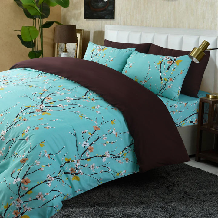 6 Pcs Autumn Tree Printed Duvet Set - 1630