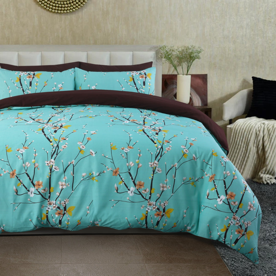 6 Pcs Autumn Tree Printed Duvet Set - 1630
