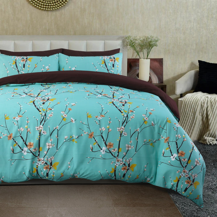 6 Pcs Autumn Tree Printed Duvet Set - 1630