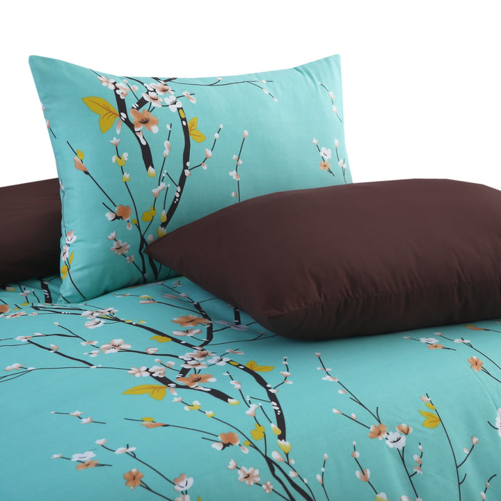 6 Pcs Autumn Tree Printed Duvet Set - 1630