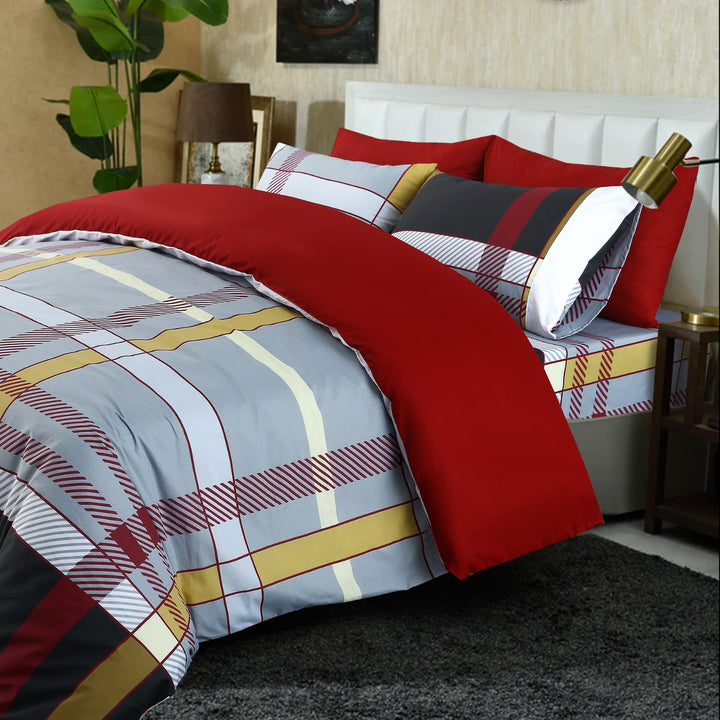 6 Pcs Vertical Patterns Printed Duvet Set - 1705