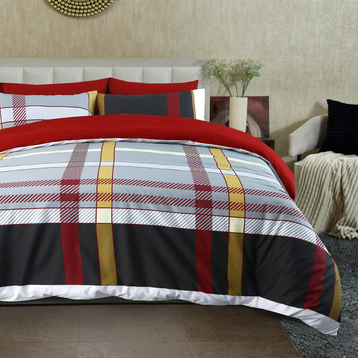 6 Pcs Vertical Patterns Printed Duvet Set - 1705