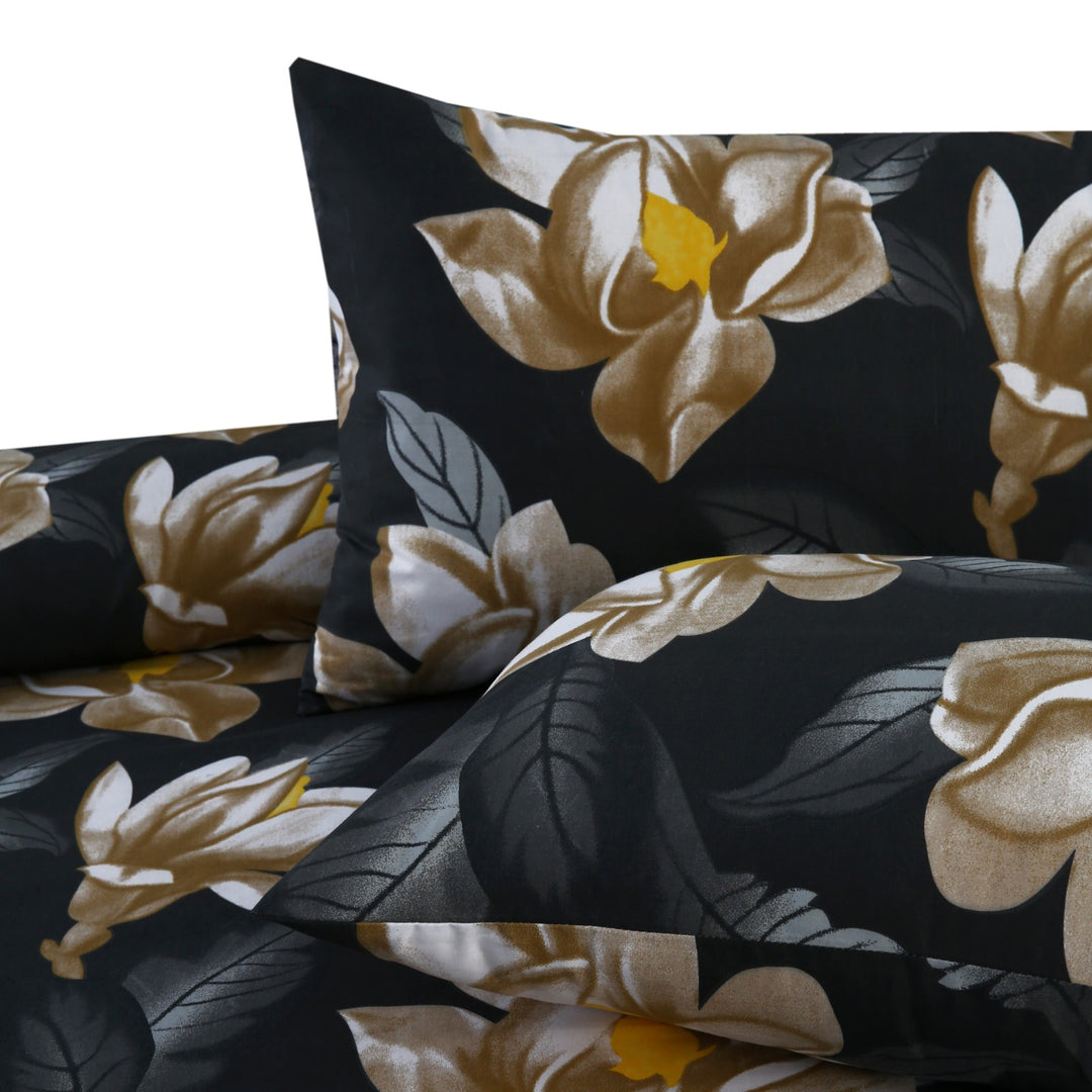 Imperial Bloom Charcoal Bedsheet - 1703