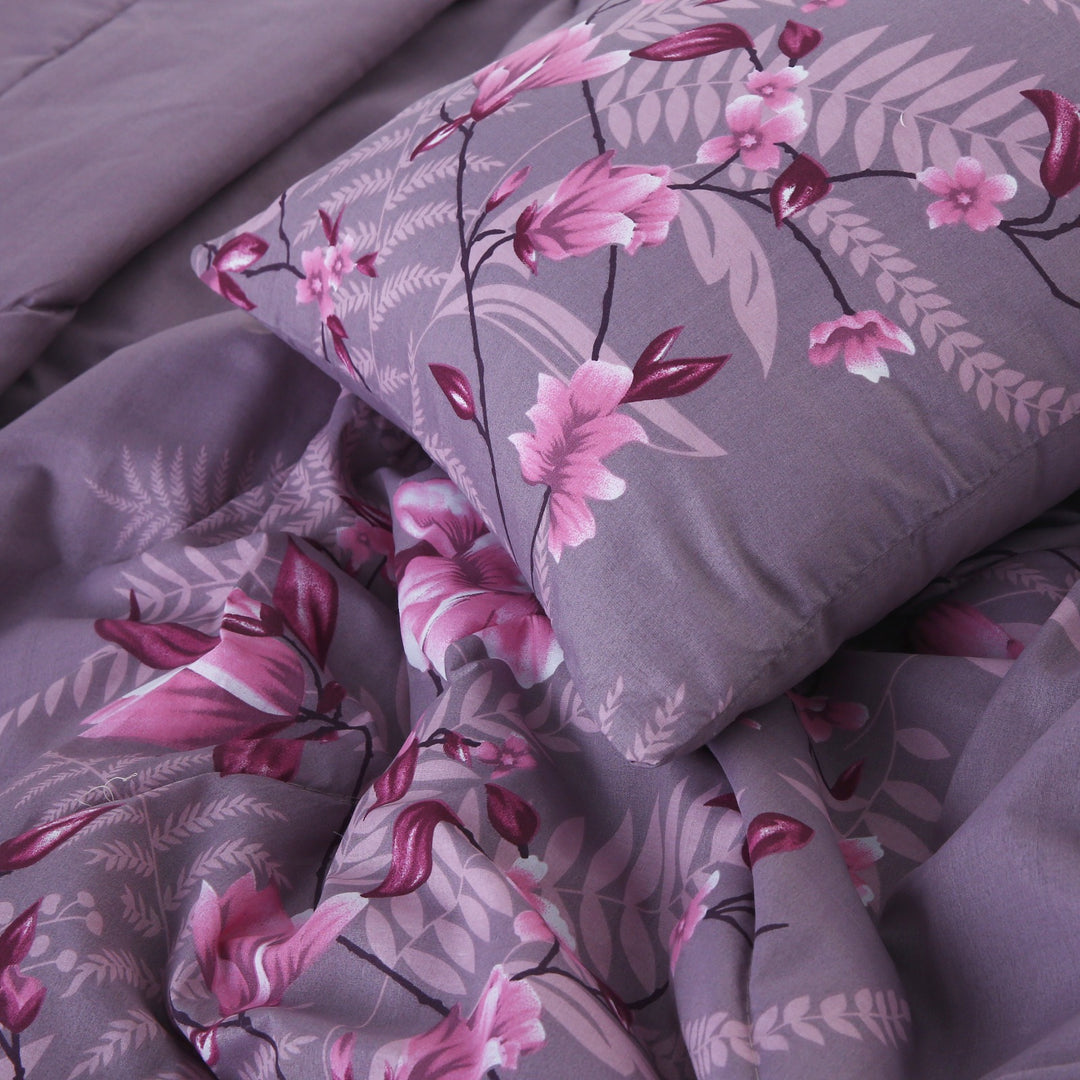 7 Pcs Purple Delight Comforter set - 1719