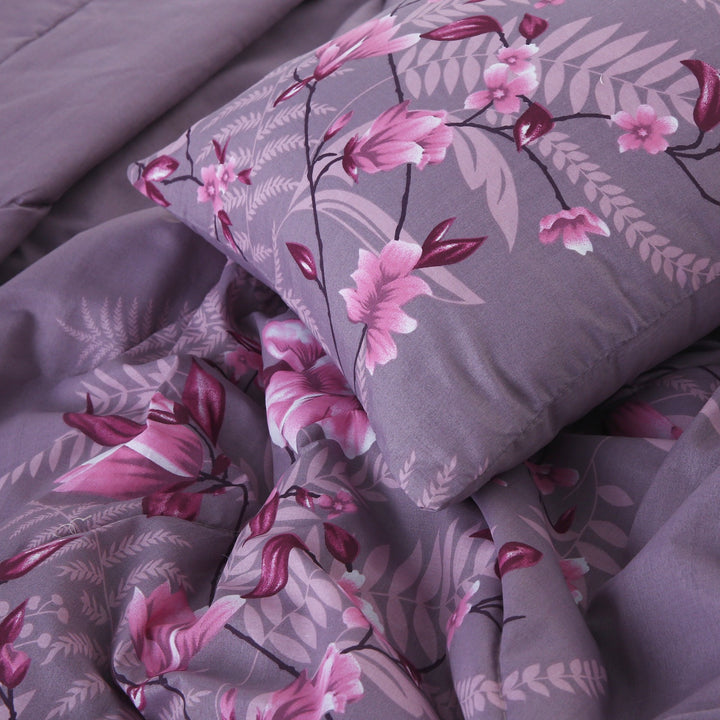 7 Pcs Purple Delight Comforter set - 1719