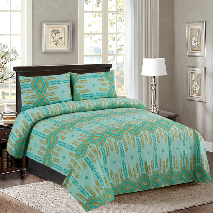 3 Pcs Premium Printed Bedsheet Set - 1299