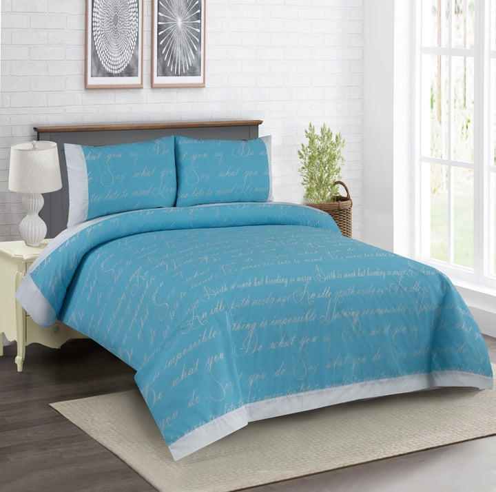 3 Pcs Cuffed Printed Bedsheet Set - 1302
