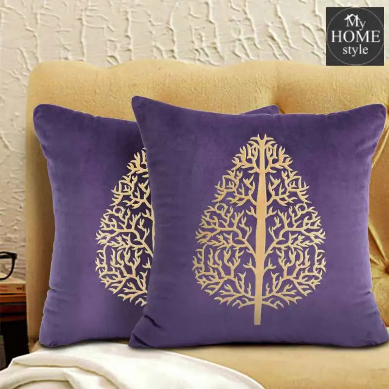 Pair Of Luxury Cushion Cover Purple